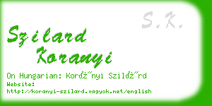 szilard koranyi business card